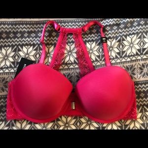 Torrid Hot Pink Push Up Racerback Bra 36DDD